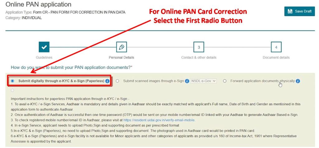 Online PAN Card Correction